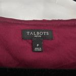 Talbots  Velvet Burnout Bell Sleeve Top Women S Petite‎ Burgundy Leopard Print Photo 2