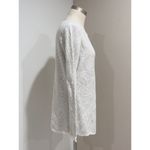 Charter Club Womens Cream and Metallic Silver Brocade Long Sleeve Sweater Size M Photo 2