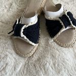 Bandolino Navy Blue Braylin Bow Tie Scallop Trim Espadrille Slide Sandals NEW Photo 6