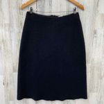 Philippe Adec‎ Paris Skirt Womens 6/40 Black Wool Cotton Blend Zip Back Midi Photo 3