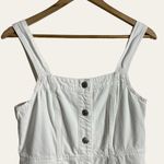 Madewell  Denim Square Neck Sleeveless Tile White Button Front Mini Dress Size 4 Photo 6