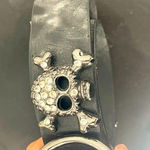 Woman's skull hot topic black and silver‎ belt size XL Photo 0