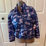 Reebok lightweight blue indigo mesh lined 3/4 elastic waist pullover Jacket Photo 0