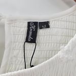 Kandra Womens Dress Medium White Smocked Flutter Sleeve Swiss Dot Flowy Midi NEW Photo 1