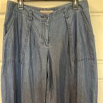 Max Studio  London Womens Odette Blue Tencel Blend Wide Leg Jeans frayed size 8 Photo 3