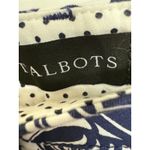 Talbots Perfect Crop Navy White Paisley Print Size 8P Petite Slim Leg Photo 3