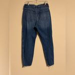 Hollister EUC Ultra High Rise Dark Wash Raw Hem Ripped Mom Jeans size 11R Photo 5