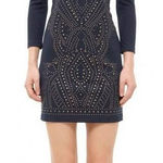 Nicole Miller Artelier Navy Blue Stud Embellished Mini Dress Women's Size Small Photo 0