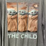 Disney Star Wars  Gray Long Sleeve Baby Yoda Tee Women XXL The Child Casual Shirt Photo 2