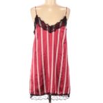Honey Belle Honey Belle Silky Red Slip Dress Black Lace Medium Photo 2