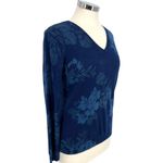 Daniel Rainn Ari V-Neck Floral Sweater Blue Navy Size Small Photo 4