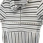 Habitat  Clothes to Live In Weekend Terry Top S White Stripe 1/4 Zip Sweatshirt Photo 6