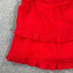 Altar'd State Tie Shoulder Tiered Ruffle Tank Top Size Medium Red Gauze Cropped Photo 3