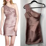 BCBGMAXAZRIA  Ribbed one shoulder shiny bodycon cocktail dress‎ size 0 Photo 1
