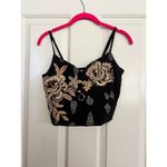 Idyllwind  Women's Black Jessamine Embroidered Beaded Crop Top Size Small Photo 3