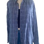 Vintage Appalachian Trail Blue Flannel Shirt Size L Photo 0