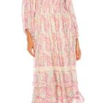 Penelope Rose Smocked Floral Dress Medium Prairie Feminine Ruffle Pink Photo 7