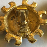 CRAFT Signed Soft Satin Gold Tone Celestial Sun Clip On Earrings Photo 6