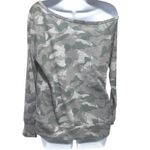 Boston Proper  Womens‎ So Soft Camo Off Shoulder Top S Gray Green Edgy Y2K Grunge Photo 1