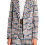 Tanya Taylor Melena Double Breasted Blazer Plaids Size 2 NWT Photo 0