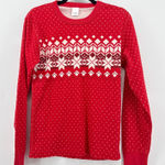 Hanna Andersson Holiday Long John Pajama Top Small Red Fair Isle Long Sleeve Photo 0
