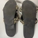 Rachel Zoe Black Gold Metallic Braided Slides Sandals Dressy Casual Chic 8.5M Size 8.5 Photo 6