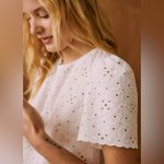 Sézane Sezane Annabelle Blouse Embroidered Eylet Ivory Cream 44 Short Sleeve Romantic Photo 1