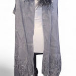 Northern Angel  Sleeveless Sweater Cardigan Gray Knit Fur Open Front Photo 0