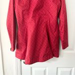 Columbia Red Houndstooth Print Zip Up Rain Resistant Jacket Hooded Small Women Photo 11