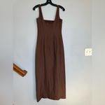 STAUD Chocolate Brown Midi Dress, high thigh slit size 6 Photo 7