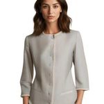 Leslie Fay  Suits Vintage Gray Checkered Jacket Blazer Womens 12 Photo 0