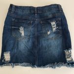 Forever 21  Blue Mini Pencil Skirt Casual ripped destroyed distressed, dark wash Photo 1