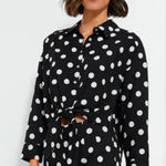 Tuckernuck Black Polka Dot Tie-Front Juliana Shirt mod print size xxl nwt Photo 0
