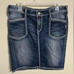 Silver Jeans  Blake Denim Mini Skirt Size 29 Slit Back Western Y2K Photo 0