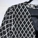 Ellen Tracy  Women’s Black & White Diamond Pattern Open Front Blazer Photo 2