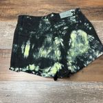 Carmar Jean Shorts Size 24 Waist Button Fly Denim Tie‎ Dye High Rise Waist Black Photo 6