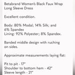Betabrand  Black Shapeline Ruched Wrap Front Travel Stretch Jersey Dress Medium Photo 3