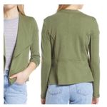 Caslon  Drape Collar Knit Blazer Green Size XS Photo 1