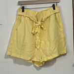 Gianni Bini GB  Yellow Paper Bag Linen Shorts NWT Size XL‎ Photo 0