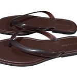 Veronica Beard  Leather Thong Sandals Brown Women’s Size 10M Square Toe Flip Flop Photo 0