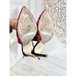 Giorgio Armani Calf Hair Slip On Pointed Slingback Pumps Pink/Black Womens 38.5 Photo 3