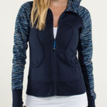 Lululemon  Athletica Scuba Hoodie Womens Size 4 Full Zip Up Jacket Blue Stretch Photo 0