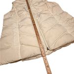 Lands’ End Oatmeal Ivory Puffer Vest Small Sleeveless Quilted Outerwear in GUC White Photo 10