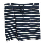 J. McLaughlin Pull On Striped Cotton Knit Mini Skirt Navy White Large Preppy Photo 0