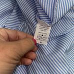 Hayden LA  H5423 M blue pinstripe off shoulder ruffle bell sleeve Photo 4