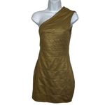 EXPRESS  Shimmery Gold One Shoulder Bandage Mini Dress‎ NWT $89 Size XS Photo 1