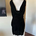 ASOS  DESIGN cowl front velvet mini dress with lace up back Photo 1