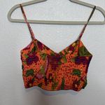Joie NWOT  Orange Floral Cropped Camisole Cotton Small Photo 4