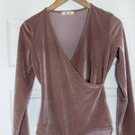 Madewell  Dusty Rose Pink Velvet Bodysuit Long Sleeve Top Festive S Photo 3