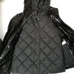 New NWT $595 Jane Post Double Jacket Light Slicker Coat Quilted Removable XS Bla Black Photo 0